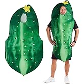 Pickle Costume Adult Halloween Yellow Cucumber Outfit Costume for Men & Women Funny Food Theme Cosplay Suit for Party