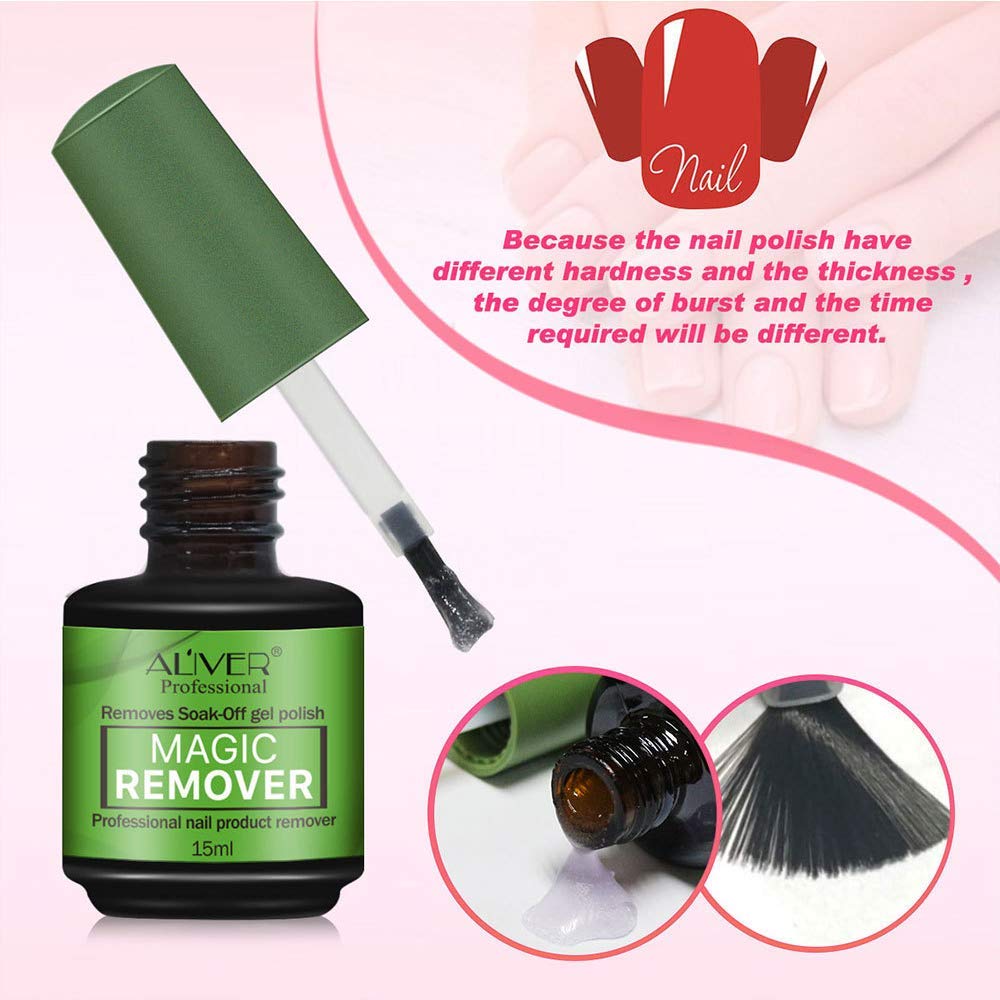 Magic Nail Polish Remover, Professional Removes Soak-Off Gel In 3-5 Minutes Quickly Easily Hurt Your Nails For Natural Gel Sculptured Nails Non-Irritating Nail Polish Remover - 2 Pack : Beauty