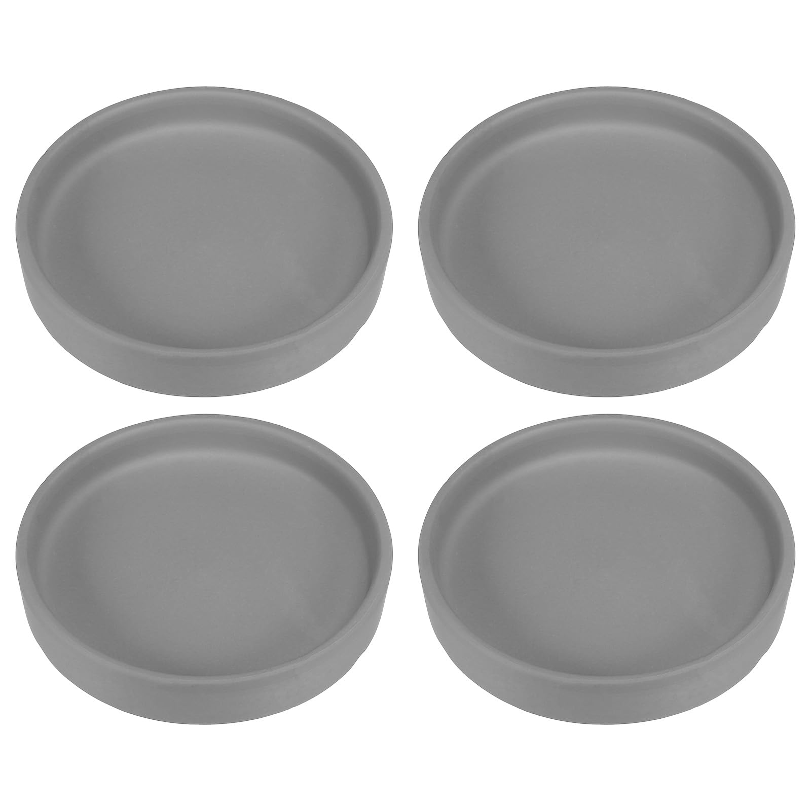 PATIKIL 4.5 Inch Round Ceramic Plant Saucer, 4 Pack Plant Saucer Tray Flower Planter Drip Tray for Indoors Outdoors Patio Balcony, Dark Gray