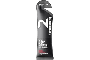 Neversecond C30+ Energy Gel + Caffeine, Performance Nutrition & Hydration, Never2 Energy Gel for Ultra Triathlons, Cycling & Marathons (Berry Flavor, 12-Count Pack)