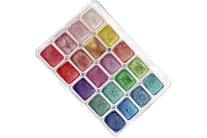 Amaezorx 1 Sets 20 Colors Metallic Watercolor Paint Set, Professional Shimmer & Glitter Watercolor Palette with Travel-Sized 