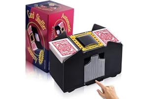 Unniweei Automatic Card Shuffler 1/2/4/6 Decks, Electric Battery-Operated Shuffler, Casino Card Game for Poker, Home Card Game, UNO, Phase10, Texas Hold'em, Blackjack, Home Party Club Game