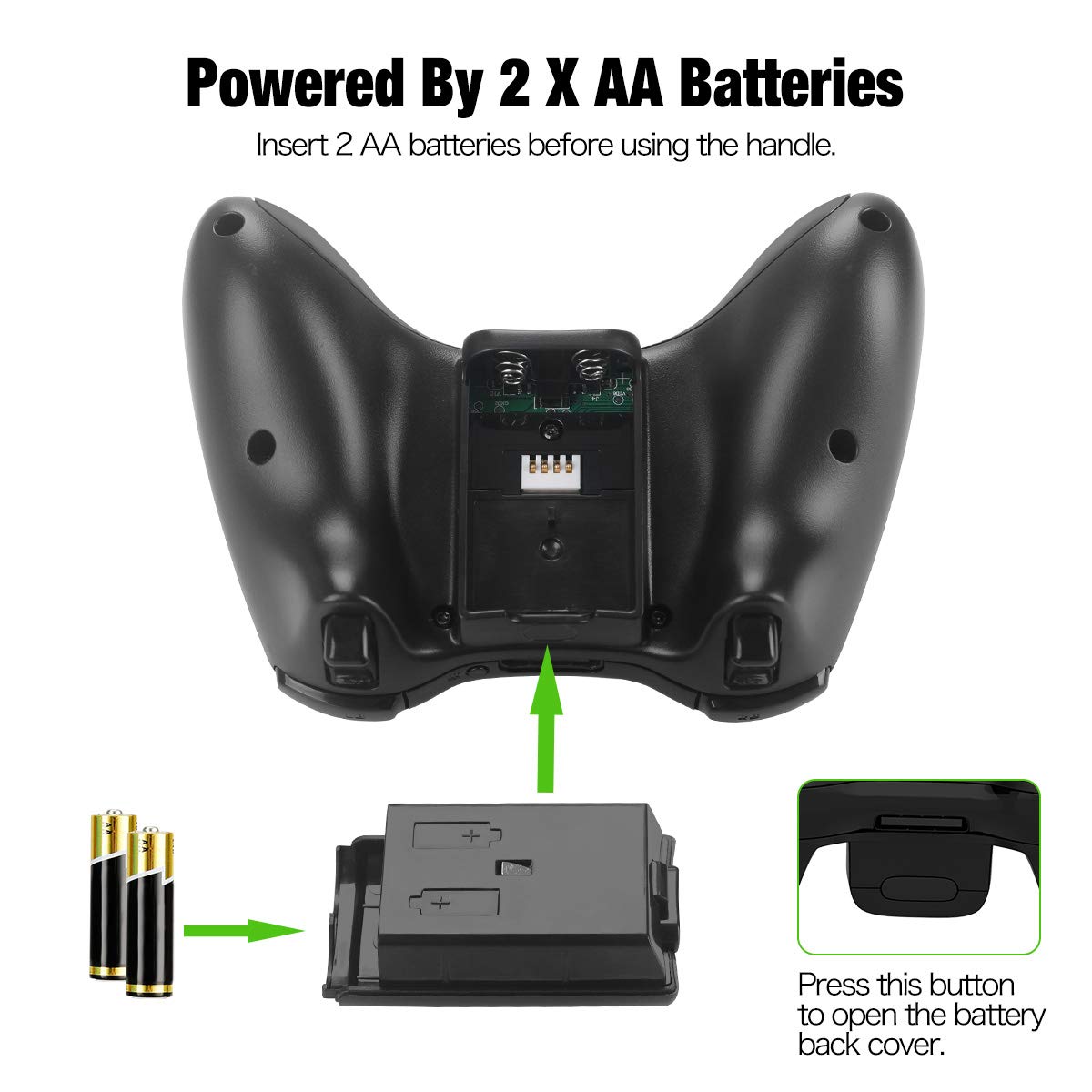 Xbox 360 Wireless Controller, Y Team 2.4GHz Xbox 360 Gamepad Joystick Wireless Controller for Xbox 360 Console and PC Windows 7/8/10 (Black)