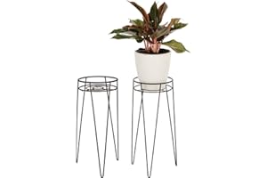 mDesign Midcentury Modern Flower, Plant, and Succulent Stand Minimalist Planter - Metal, Indoor, Outdoor Design Hairpin Legs 