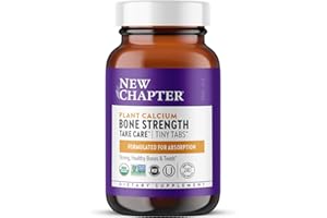 New Chapter Calcium Supplement - Bone Strength Tiny Tabs Organic Calcium with Magnesium, Vitamin D3+K2, 70+ Trace Minerals for Bone Health, Gluten Free, Easy to Swallow - 240 ct