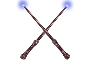 Light Up Magic Wizard Wands Sound Illuminating Toy Wand for Kids Party Costume Cosplay Accessory 2 Piece Bronze