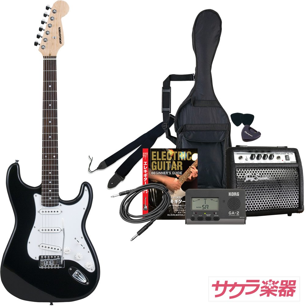 最安 Selder セルダー エレキギター ストラトキャスタータイプ サクラ楽器オリジナル St 16 Bk 初心者入門スタンダードセット ブラック B00b47bt5i 超人気 Metelehealth Com