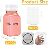 HXC 12-Pack 4oz/120ml Juice Bottles with Lids PET Plastic Reusable view 2