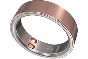 ELENVA Smart Ring Health Tracker 5ATM Waterproof Sport Ring Exclusive Vibration Alerts Titanium Blood Oxygen/Sleep/Emotional Management Women Cycle Prediction Compatible with iOS/Android Rose Gold 7.5
