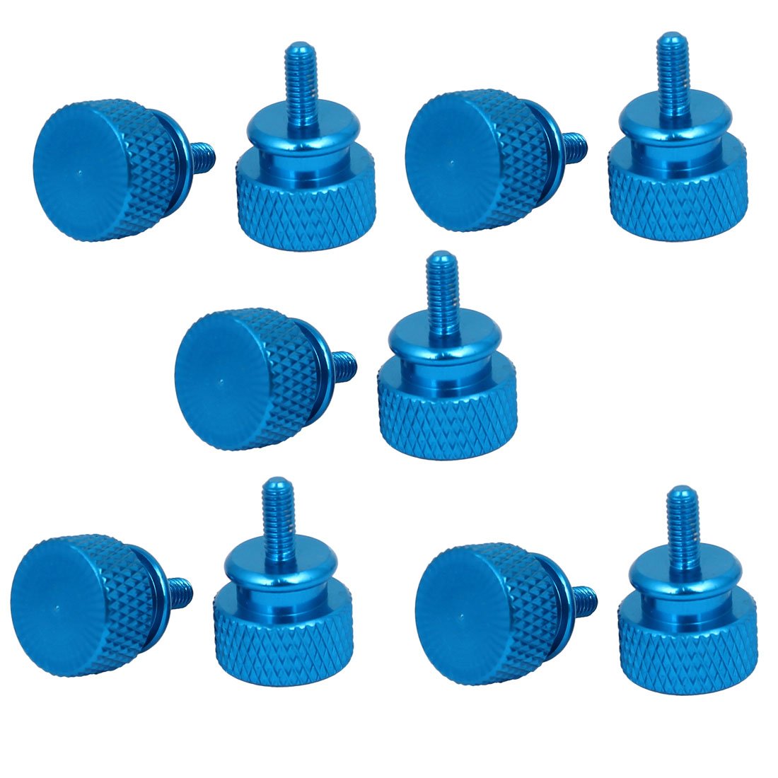 Sourcingmap Computer PC Case M3x7mm Aluminum Alloy Knurled Thumb Screws Sky Blue 10pcs