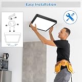 Defurhome LED Ceiling Light 18W 1500LM 5000K IP54 Flush Mount Black view 7