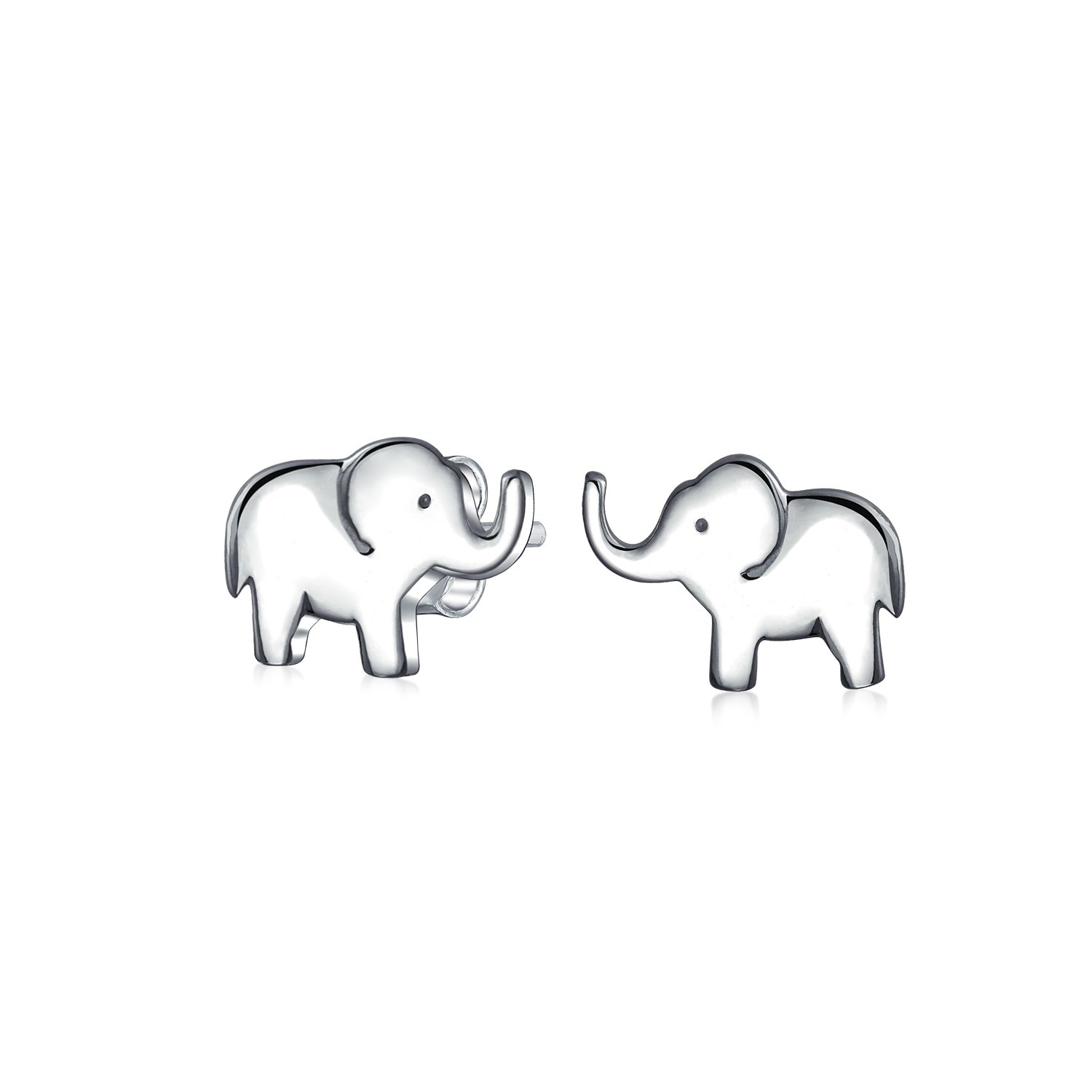 Zoo Animal Lover Good Luck Wise Elephant Stud Earrings For Women For Teen .925 Sterling Silver