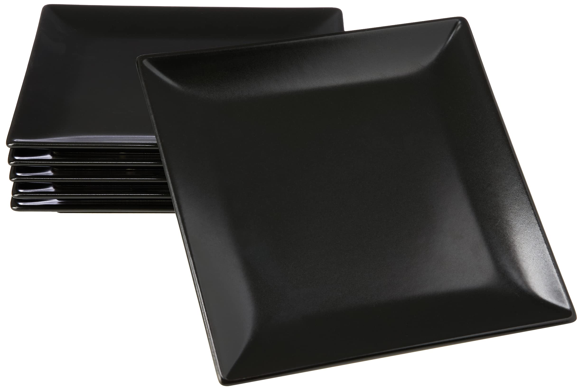 Midnight Square Coupe Plates Black 18cm - Pack of 6 | Stoneware Plates