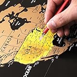 Scratch Off Map of the World ,Relax Artist Travel Map Poster 32.4 in X 23.4 in Perfect Travel Gift Black Scratch off World Map