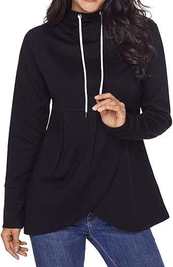 asymmetric hem long sleeve hoodie