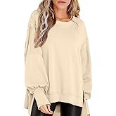 BWQ Womens Oversized Sweatshirt Crewneck Long Sleeve Shirts Pullover Sweatshirts S-2XL