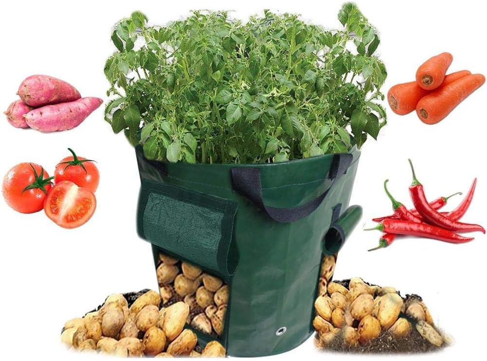 15 Gallon Potato Grow Bags, Heavy Duty Planting Pot with Double Access Opening Flap