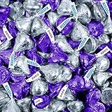 Bulk Chocolate Purple and Silver Foil Dark and Milk Chocolate HERSHEY'S KISSES Candies 2 lb