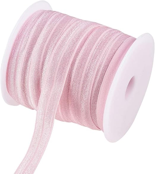 Amazon Com Benecreat 32 Yard 5 8 15mm Pink Foldover Elastic