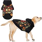 KOOLTAIL Halloween Dog Hoodie Sweatshirt, Pumpkin Pet Costume Outfit, L | Holiday Dog Sweater, Warm Clothes Clod Weather Coat with Leash Hole and Pocket for Small Medium Large Dogs Girl Boy, Black
