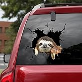 Dog Decal 3D Car Decal Sloth Crack car Sticker Decoration for Car Windows,Bumper Stickers, Refrigerator Stickers, Toilet Stickers