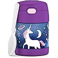 THERMOS FUNTAINER Insulated Food Jar, 10 Ounce, Kid Friendly Food Jar with Foldable Spoon, Space Unicorn