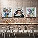 XXLarge Retro Animals Canvas Wall Art,Vintage Gorilla Monkey Music Painting Prints Happy Dog Frog Giclee Canvas Prints Home Decor Animal Prints (32
