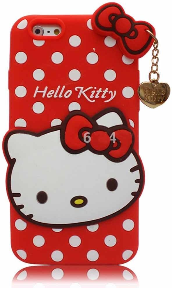 WPRIE Oppo F3 Plus Girl's Back Cover Cute Hello Kitty Silicon with Pendant - Red