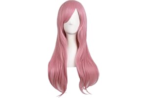 MapofBeauty Cosplay Curly Anime costume Fashion Wigs (Rouge Pink)