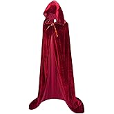 OurLore Unisex Full Length Hooded Robe Cloak Long Velvet Cape Cosplay Costume 59 inch