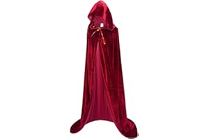 OURLORE Unisex Full Length Hooded Robe Cloak Long Velvet Cape Cosplay Costume 59 inch