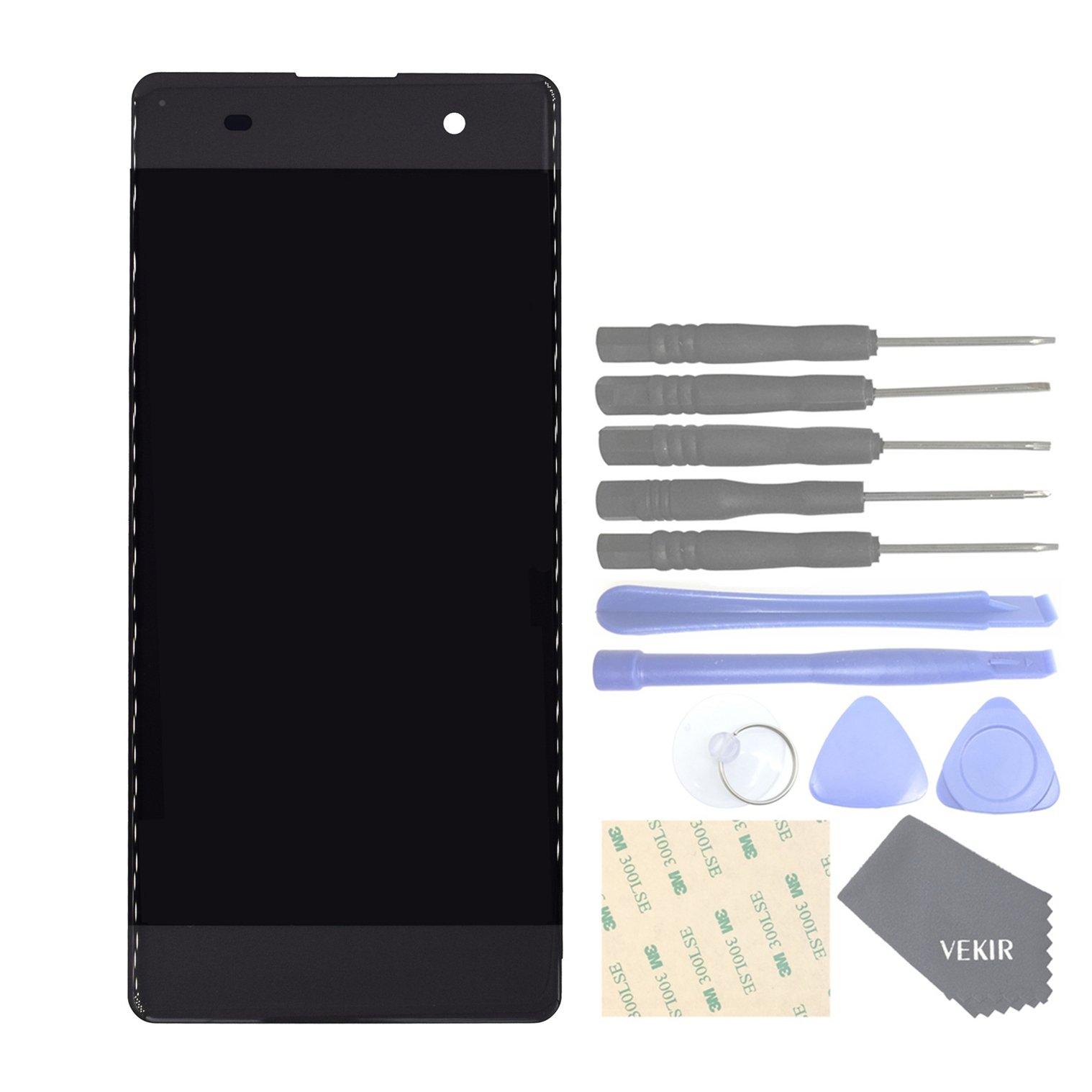 VEKIR Cell Phones Replacement Parts for Sony Xperia XA F3111 XA Dual F3112 Complete Display Touch Digitizer Screen [NO Screen Frame](Graphite Black)