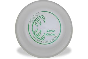 Hyperflite K-10 Jawz Glow Disc • for Dogs Over 16" • 8.75 Inch / 155 Grams • Puncture Resistant • Glows in The Dark • Made in The USA