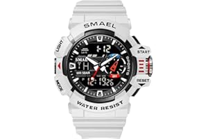 Gosasa Men's Large Face Outdoor Sports Watches Military S-Shock Watch Waterproof, Backlight, Alarm, Stopwatch Features - Rugged Wristwatch for Training, Hiking, and Adventure