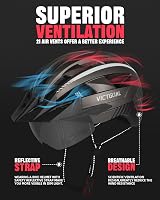 Victgoal Bike Helmet with Magnetic Goggles Visor LED Light XXL 59-63 cm view 3