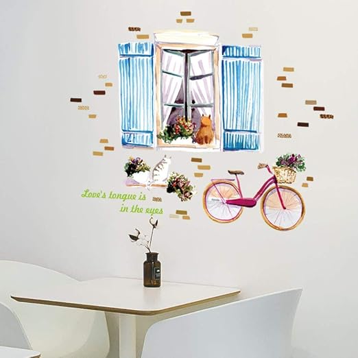 3D falsa ventana etiqueta engomada marco de la ventana etiqueta de la