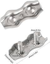 Rybtd M4 Duplex Wire Rope Grips 12 PCS 304 Stainless Steel Clamp for 3mm Wire view 2