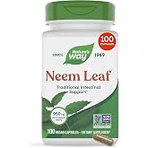 Nature's Way Neem Leaf, Traditional Intestinal Support*, 100 ct | Traditional Ayurvedic Herbal Supplement, 950 mg per 2-Capsule Serving, Non-GMO Project Verified, Vegan, Gluten-Free