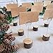 Wpxmer 10 Pack Real Wood Table Card Holders Photo Clip Holder Stand Number Holders for Weddings,Restaurant