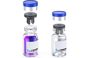 KSIITEKSLAB Ks-Tek Sterile Empty Vial with Separately Butyl Rubber Stopper and Flip Top Closure,Removable,After Filling,Need to Seal by CrimperType 1 Borosilicate Glass Tubing (2ml)
