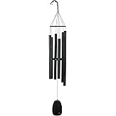 Woodstock Wind Chimes for Outside, Outdoor Decor, Garden and Patio Decor, Front Porch Decor (44") Decorative Wind Chimes Bells of Paradise Wind Chime Large Size Black (BPLK)