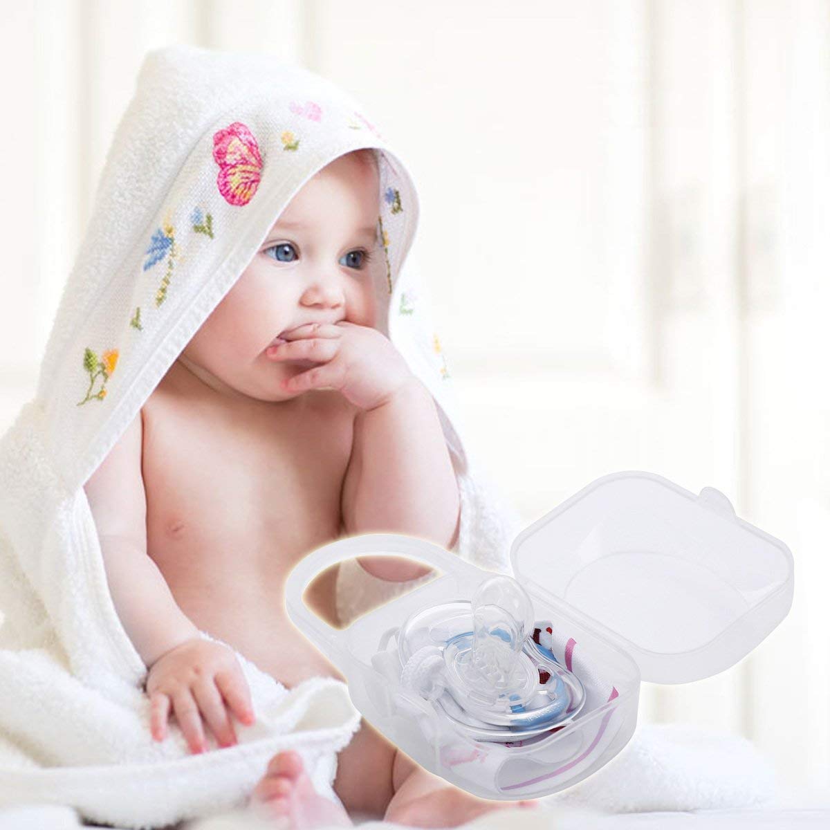 LANEYLI Pacifier Box Pacifier Shield Case Pacifier Clip Holder - Pack of 2 : Baby