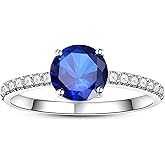 BONLAVIEGEM 1.25ct Engagement Ring for Women Pave Halo Cubic Zirconia Engagement Ring White Gold Plated Wedding Band Best Promise for Her Size 5-9-Customizable Birthstone