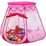 Amtinyjoy Pink Princess Tent Indoor and Outdoor 1-8 Years Old Children Game Play Toys Tent Balls Not Included