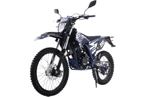 X-PRO Knight DLX 250 Dirt Bike Zongshen Brand Engine with All Lights and 5-Speed Manual Transmission, Electric/Kick Start! Big 21"/18" Wheels! (Blue)
