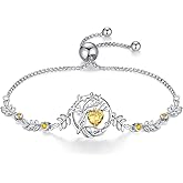 FANCIME Tree of life Birthstone Bracelet for Women Sterling Silver Tree Jewelry Birthstone Charm Bracelet Gemstone Anniversary Birthday Mothers Day Gifts for Wife Mom Her