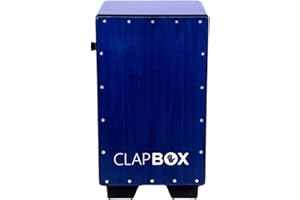 Clapbox Cajon Drum Oak Wood (H:20" W:12" L:12") - NOT MADE IN CHINA - 3 Internal Snares with adjustable feature | Most Popular Cajon Brand Online (Blue, CB40)