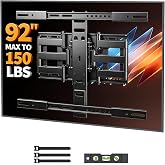 Suptek Reinforced Ultra Slim TV Wall Mount 1.38" Low Profile for 43-92" TVs | Heavy Duty Full Motion TV Mount Wall Bracket with Dual Arms, Swivel, Tilt, Fits 16" Studs, Max VESA 600x400mm, Holds 150lbs