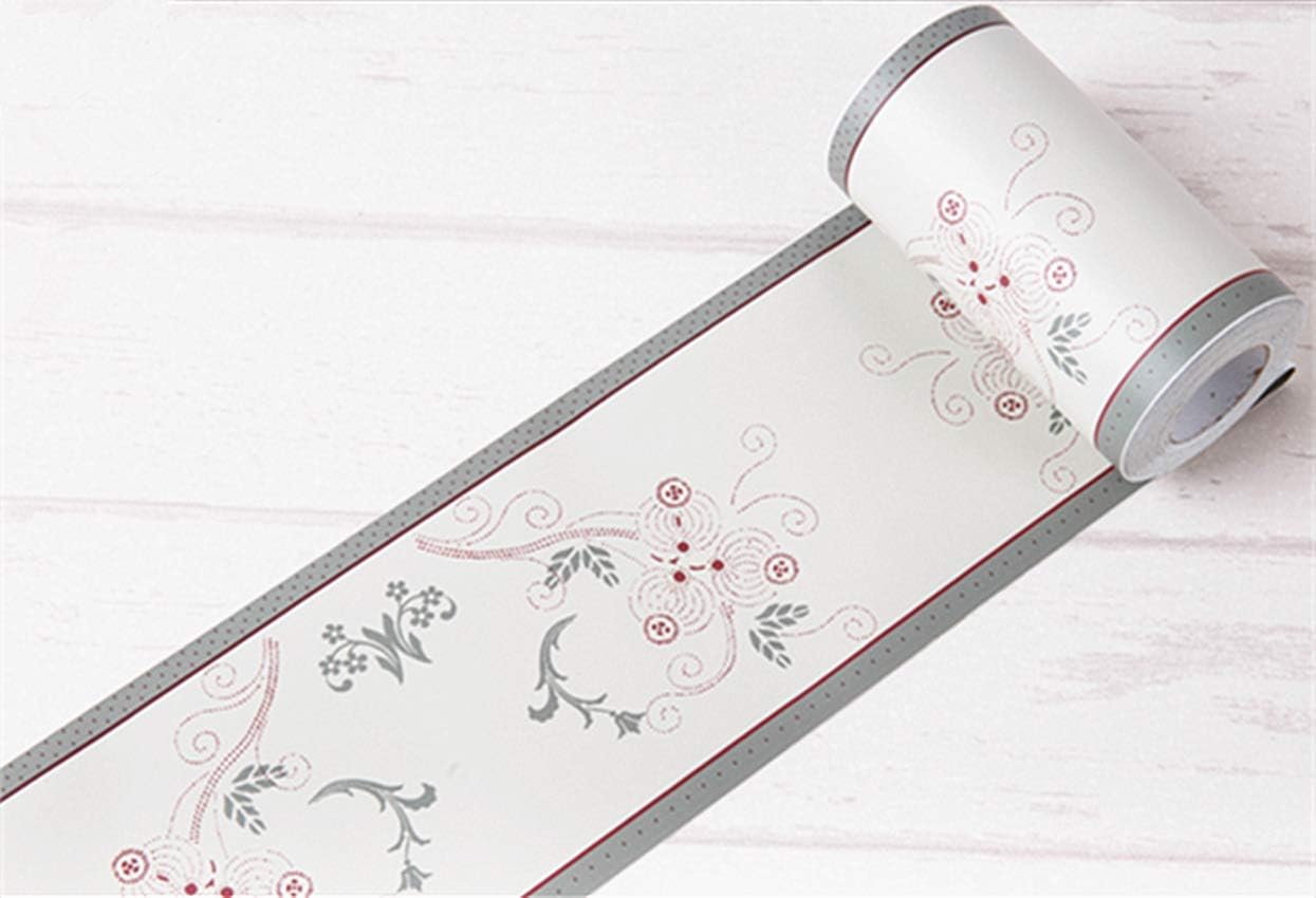 WDragon Simple Grey Vine Foral Pattern Wallpaper Border Peel Stick Wall Decal Sticker Bathroom Kitchen Ceiling Border,Waterproof Removable 10cm by 10meters - Image 3