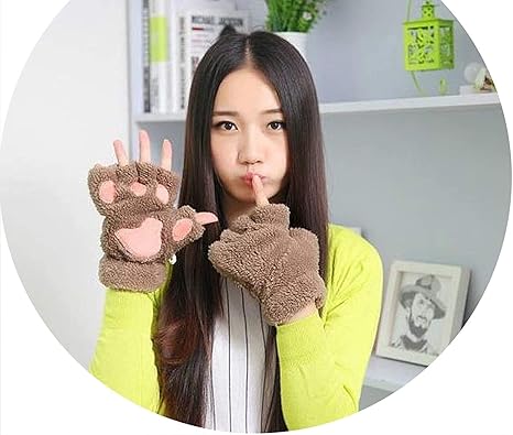Amazon Co Jp 冬の手袋 手袋ぬいぐるみ足の爪手のノベルティハロウィーンスパンデックスソフトパッチワークタオルの女性 Color Sa085 Khaki Size One Size ホーム キッチン